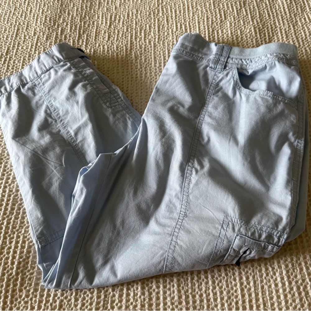Chico's Baby Blue Cargo Pants with Relaxed Fit